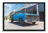 Vintage blue car in Mexico