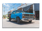 Vintage blue car in Mexico