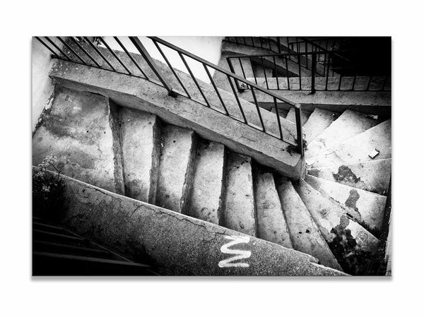escalier extérieur photographie noir et blanc